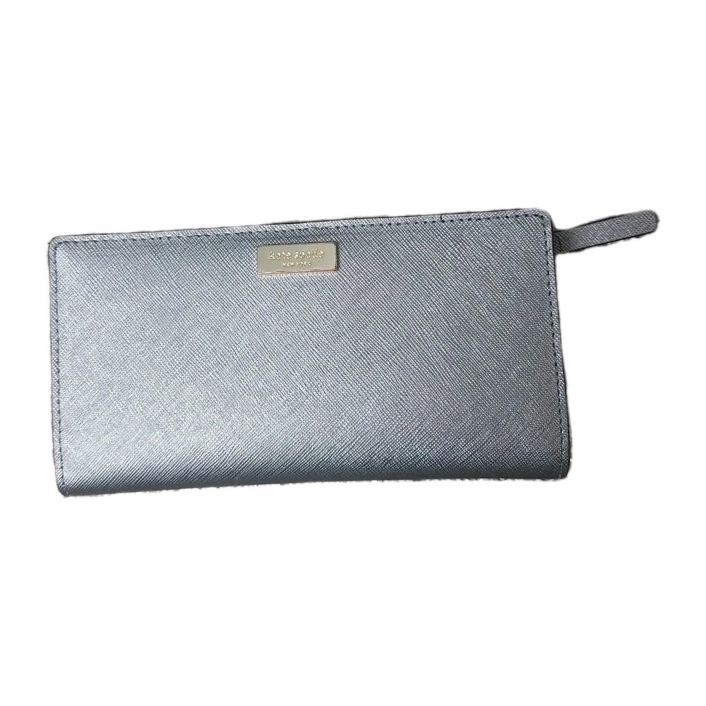 Kate Spade New York Grey Saffiano Leather‎ Wallet Snap Fold Classic